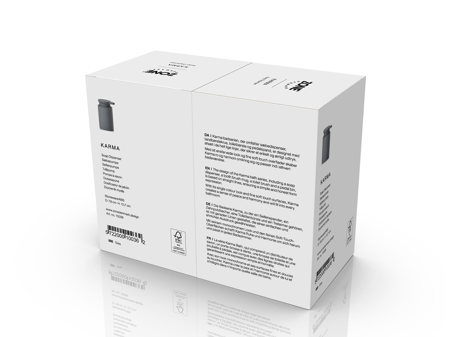 Distributeur de savon KARMA en grès et abs Gris Zone Denmark - Mathon - 5