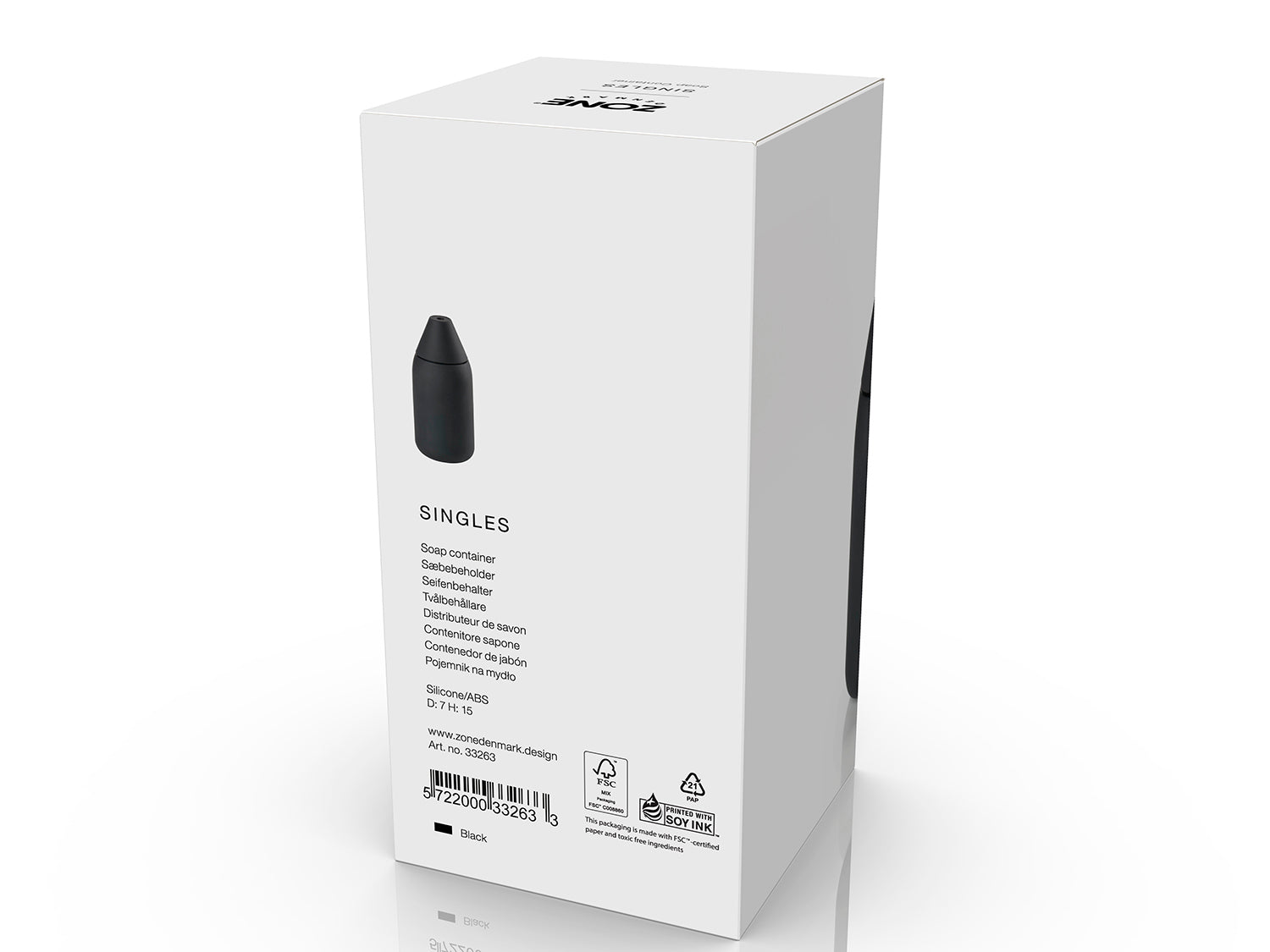 Distributeur de savon SINGLES en abs et silicone Noir Zone Denmark - Mathon - 3