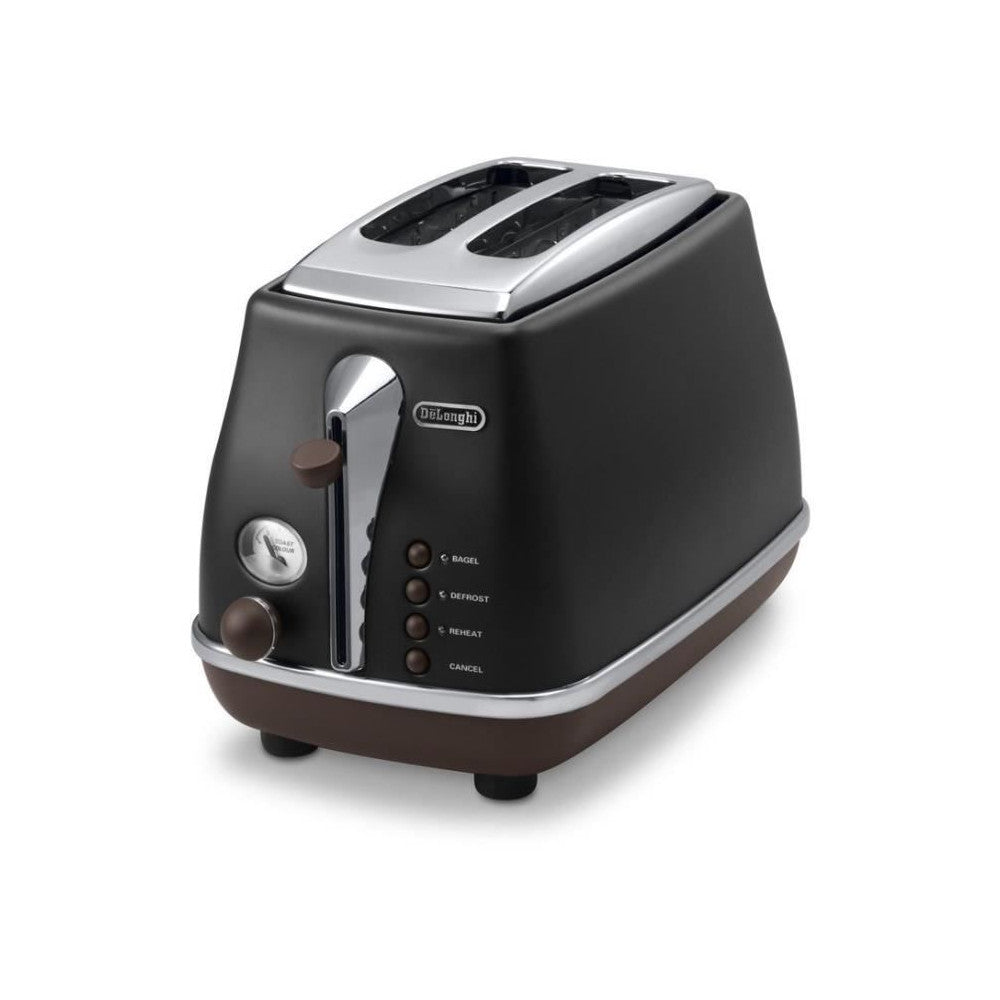 Grille-pain -   - Ctov2103.bk - 900 W - 2 Fentes - Noir Mat / Chocolat Delonghi - Mathon - 1