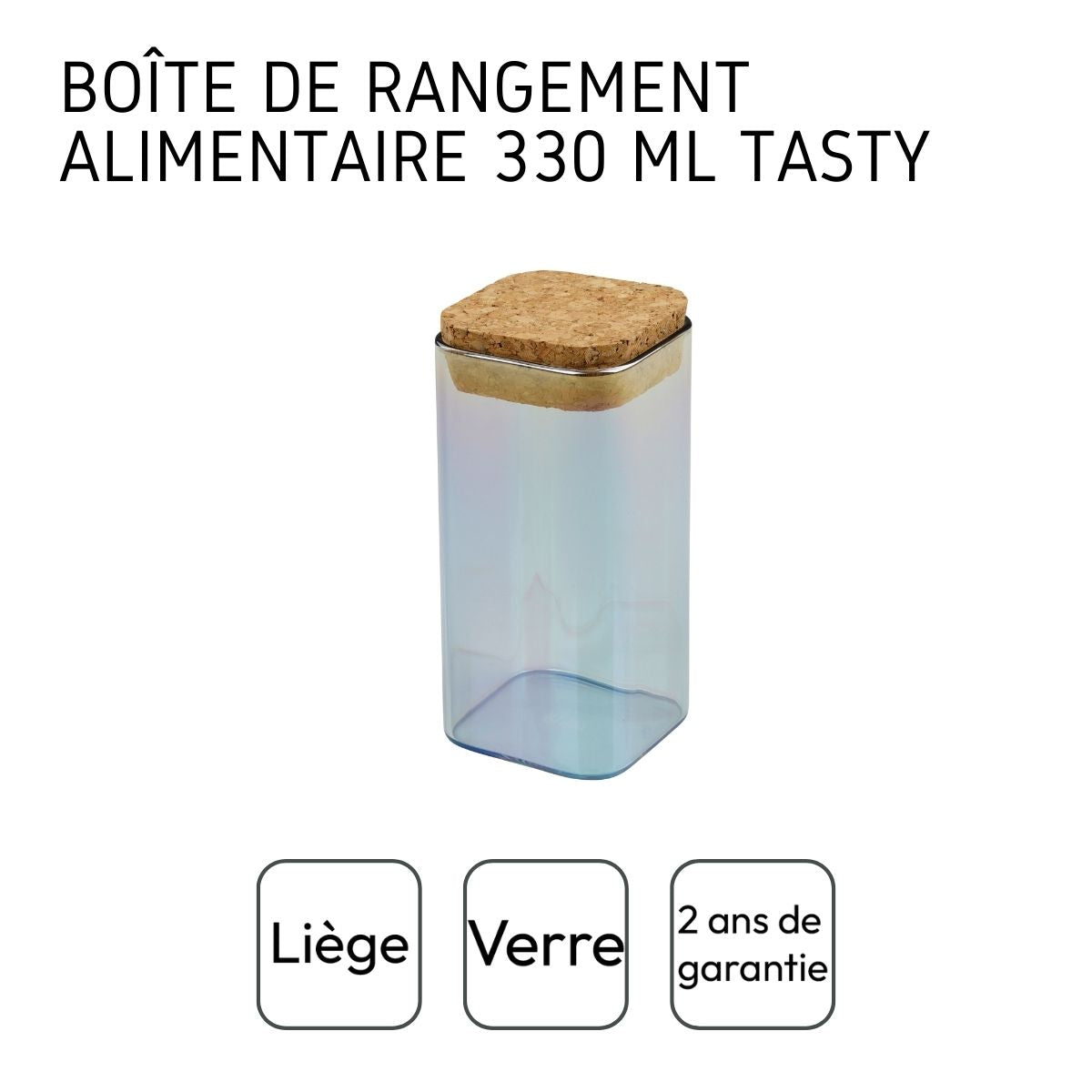 Boîte de conservation en verre avec couvercle 330 ml Tasty Green Tasty - Mathon - 4