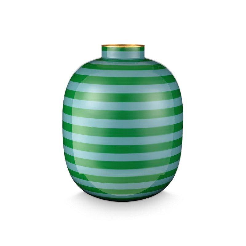 Vase métal Stripes Vert Foncé - 23cm Pip Studio - Mathon - 1