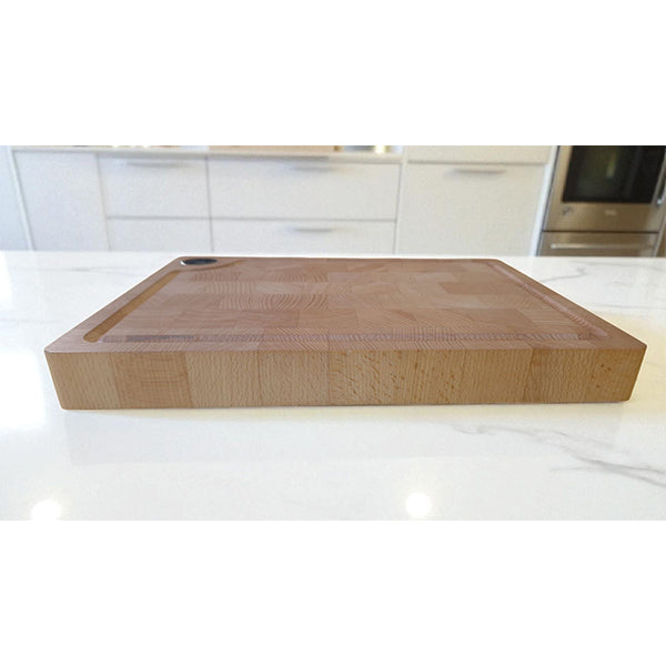 Planche à découper en bois debout hêtre avec rigole et poignée usinée 39,3 x 28,9 cm Roger Orfèvre - Mathon - 3