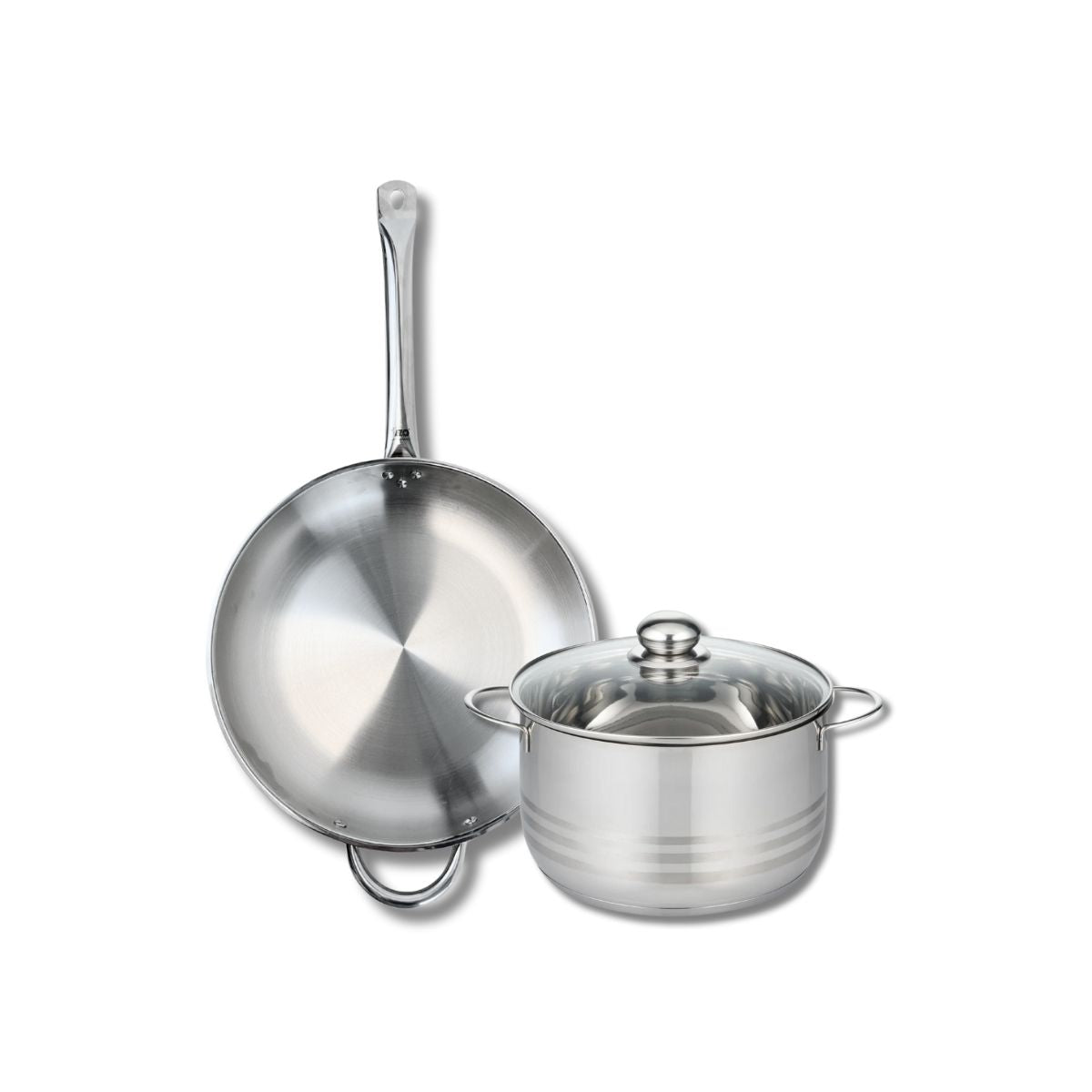 Ensemble de 1 Poêle de cuisson 32 cm et 1 faitout 24 cm  Profi Brillant Elo - Mathon - 1