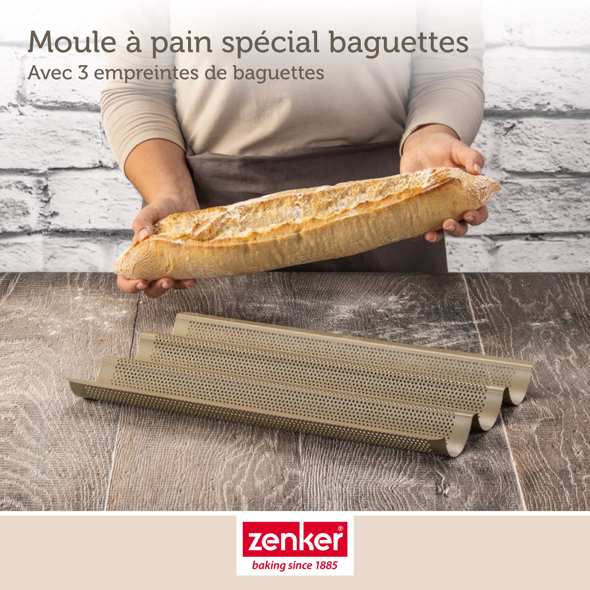 Moule à baguette 3 empreintes 38 x 27 cm Zenker Mojave Gold Zenker - Mathon - 4