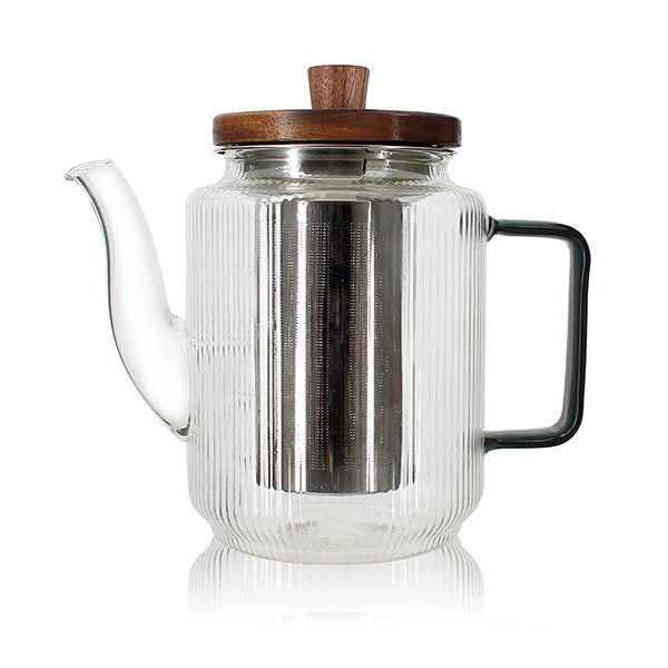 Théière Karl en verre borosilicate anse gris fumé 550 ml Ogo - Mathon - 1
