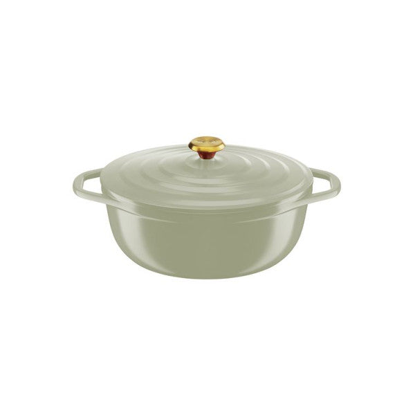 Cocotte En Fonte Ovale Tefal Air Soft Co30 Vert Lichen Tefal - Mathon