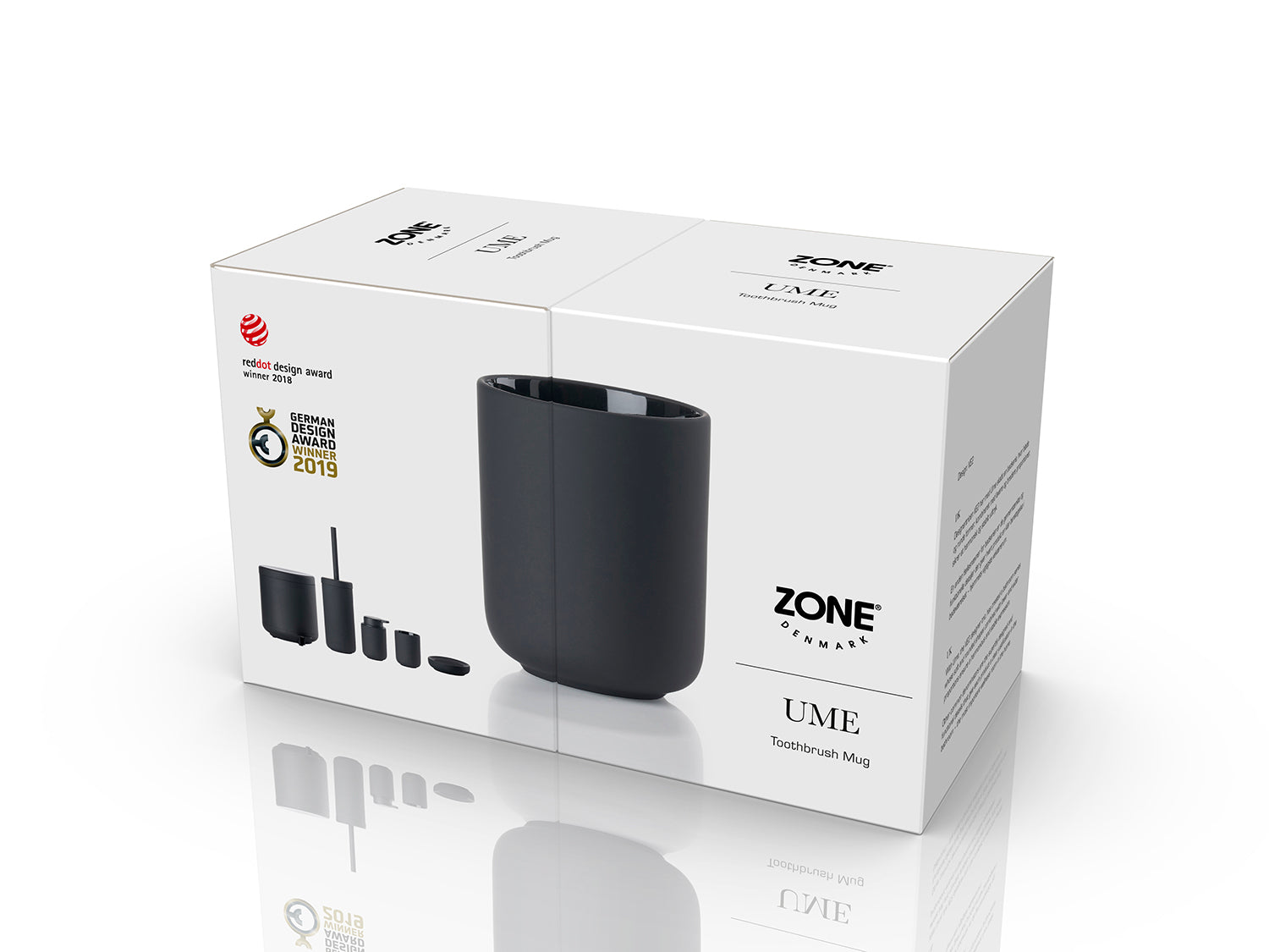 Gobelet pour brosse à dents UME en grès Noir Zone Denmark - Mathon - 4