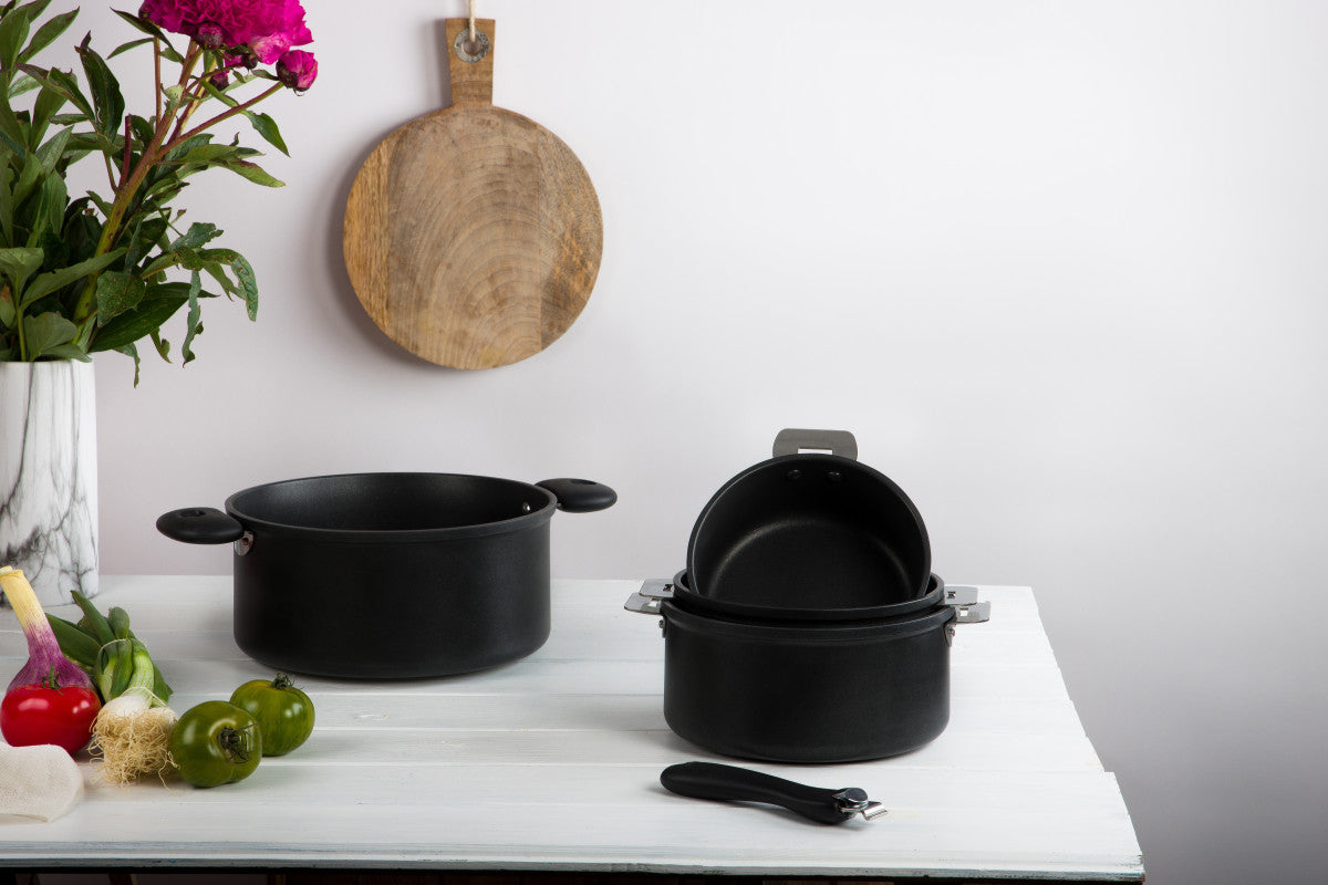 Casseroles antiadhésive en aluminium - poignée amovible 16cm Cristel - Mathon - 3