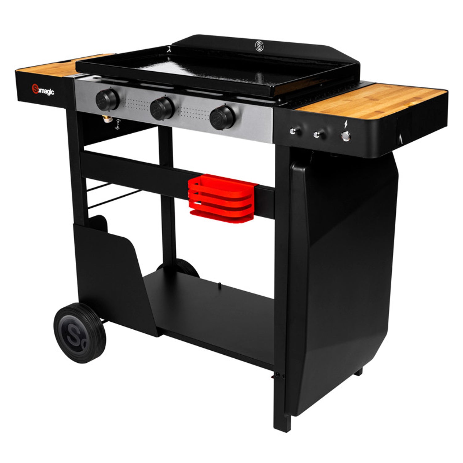 Plancha au gaz avec chariot SOLIA 350 3 brûleurs 6,45kW Somagic - Mathon - 1