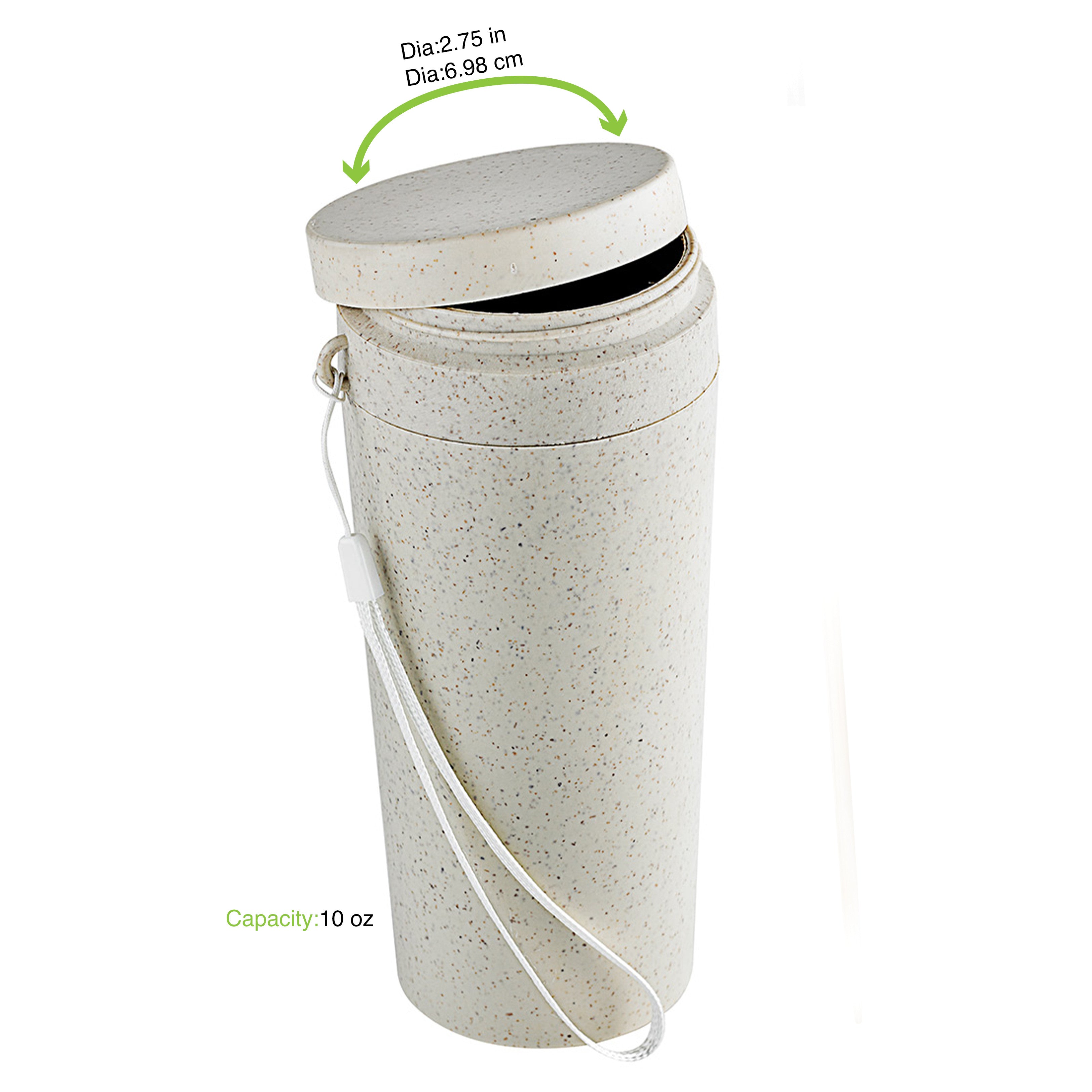 10Pcs - Bouteille réemployable en composite beige avec couvercle  H165mm 310ml FirstPack - Mathon - 2