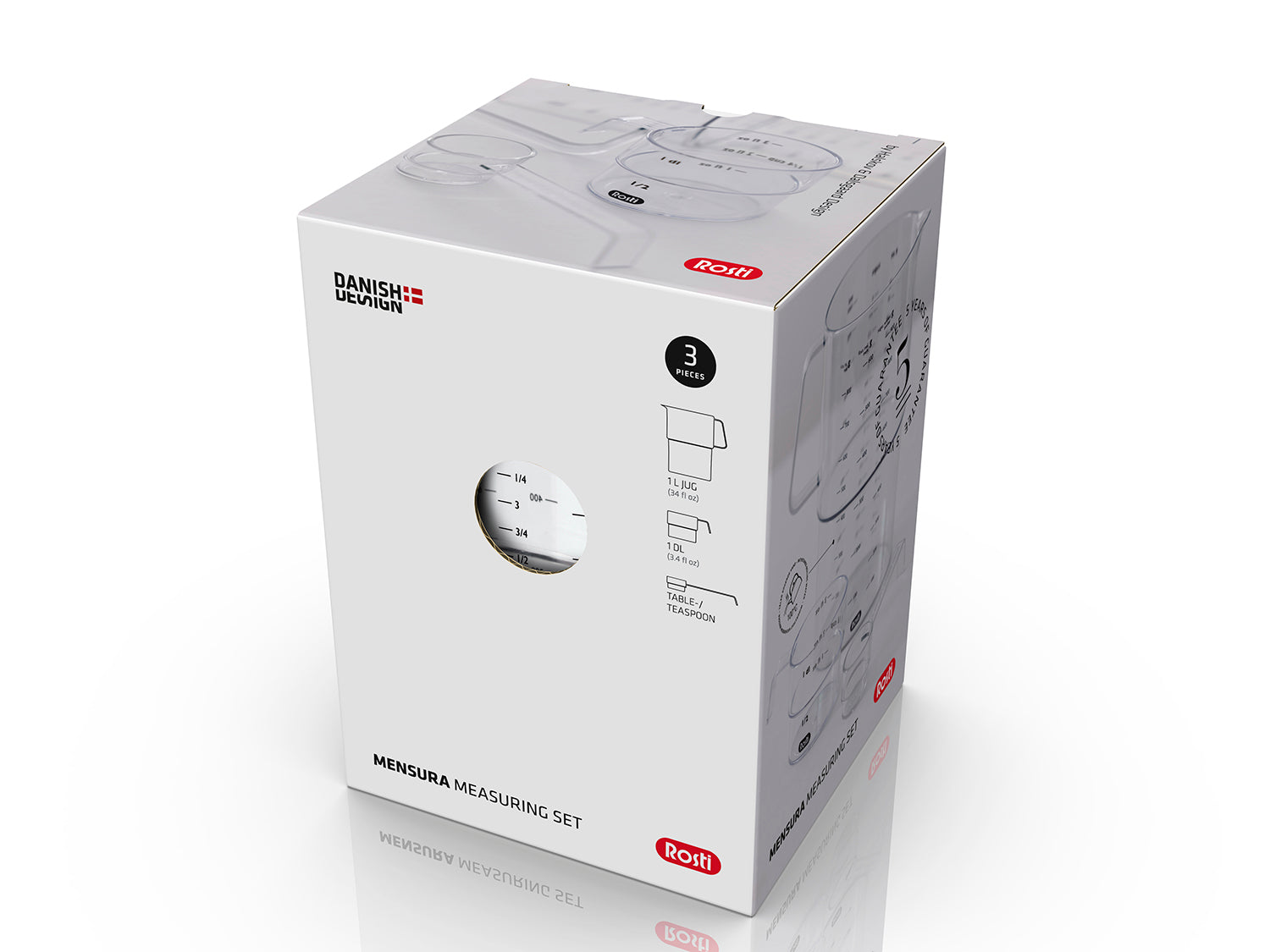 Ensemble 3 pièces de mesure MENSURA en plastique rigide Transparent Rosti - Mathon - 2