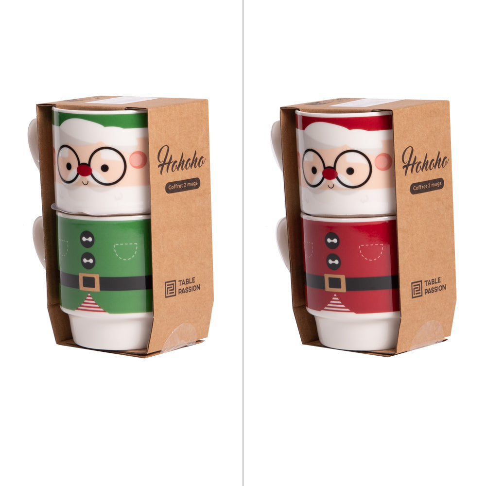 Coffret 2 mugs Hohoho Table passion - Mathon - 2