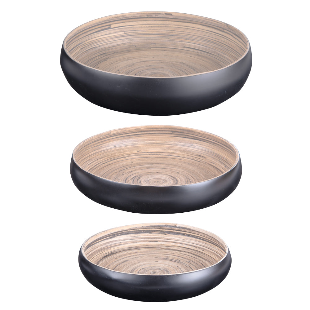 Set de 3 coupes en bambou noir Table passion - Mathon