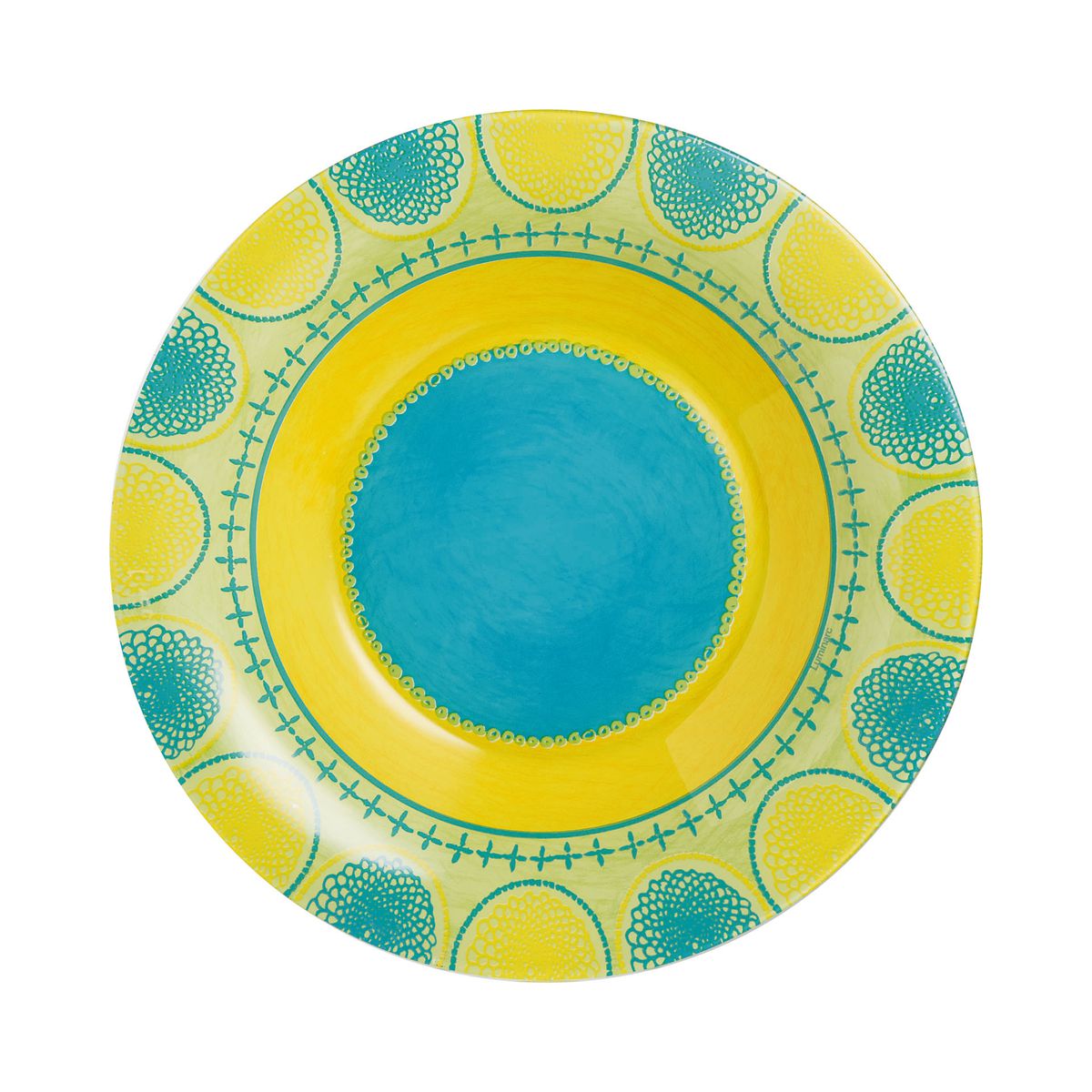 Assiette creuse turquoise 22cm Propriano  - Verre opale extra résistant Luminarc - Mathon - 1