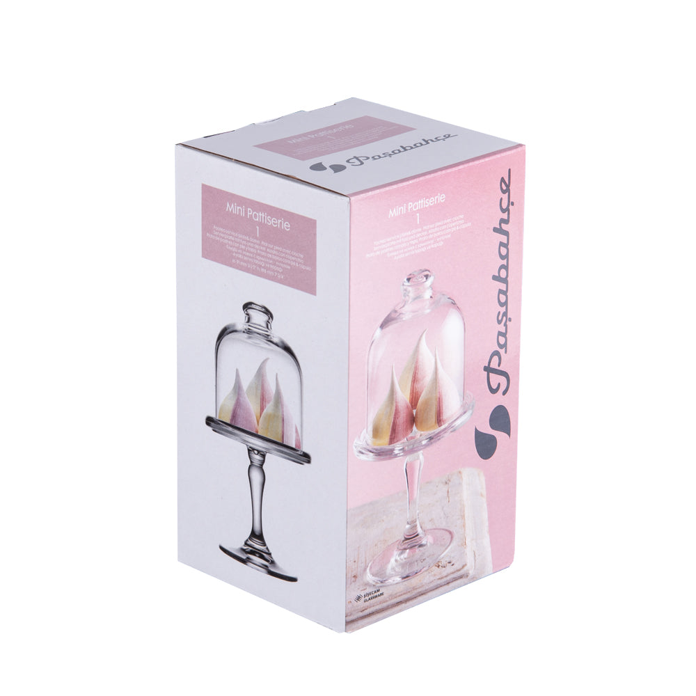 Plat mini à pâtisserie avec cloche 10 cm (lot de 2) Pasabahce - Mathon - 2