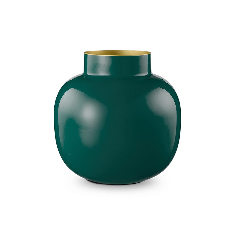 Vase métal rond Vert foncé 25cm Pip Studio - Mathon