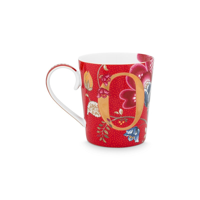 Mug Alphabet Blushing Birds Rouge - O - 350ml Pip Studio - Mathon