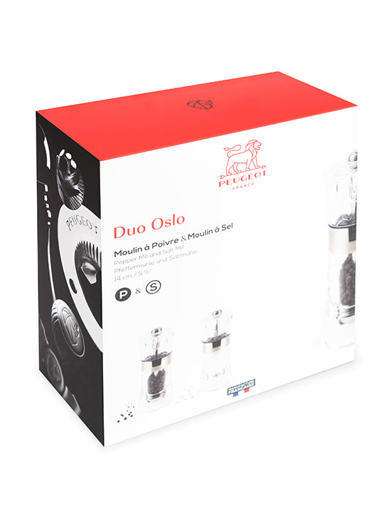 Oslo Duo de moulins à poivre et à sel manuels en acryl  14 cm Peugeot - Mathon - 2