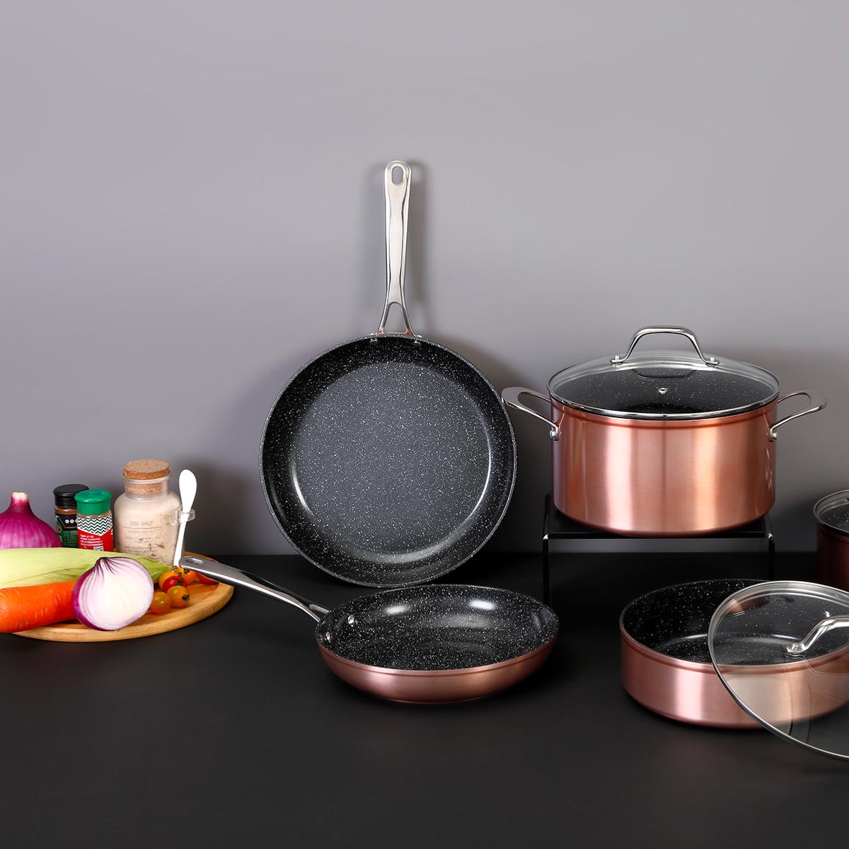 Set de 3 poêles 20/24/28cm Greblon céramique - "Elégance" Gam Hotel - Mathon - 5