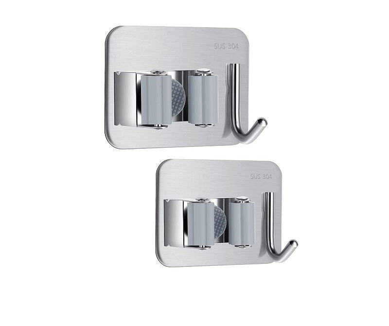 Porte-balais et organisateur en acier inoxydable pour maison, cuisine, garage Vendos85 - Mathon