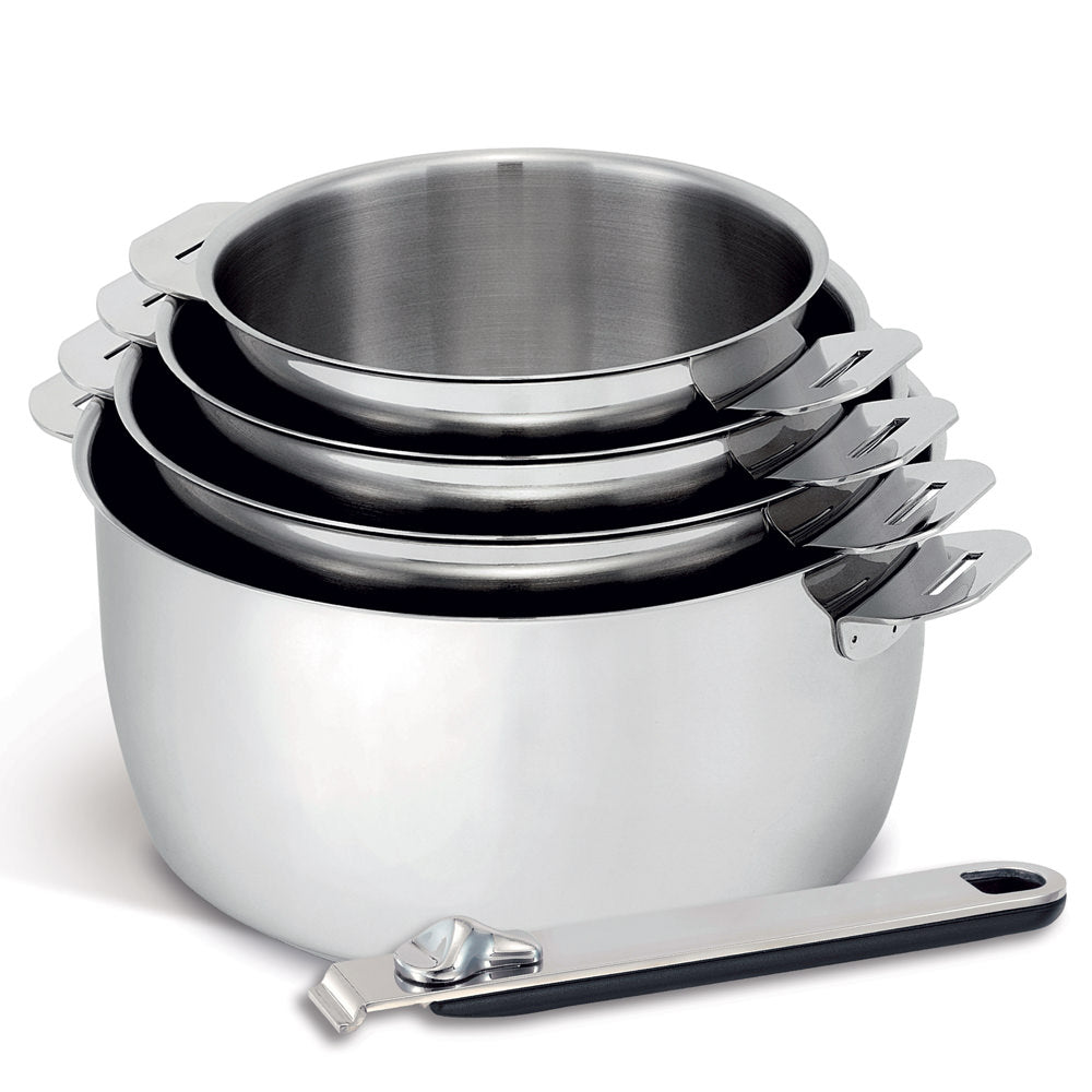 Lot de 4 casseroles de 14 à 20 cm en inox avec manche amovible Move On Beka - Mathon - 1