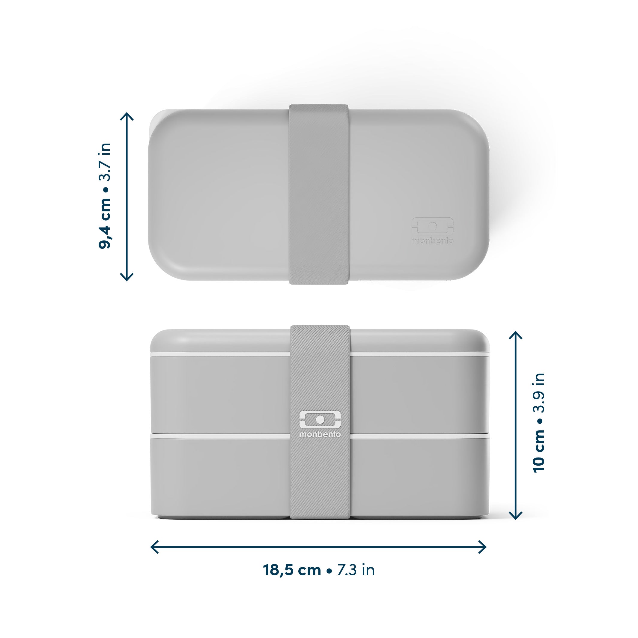 Lunch box 2 compartiments Original 1L Made in France Gris Coton Monbento - Mathon - 5