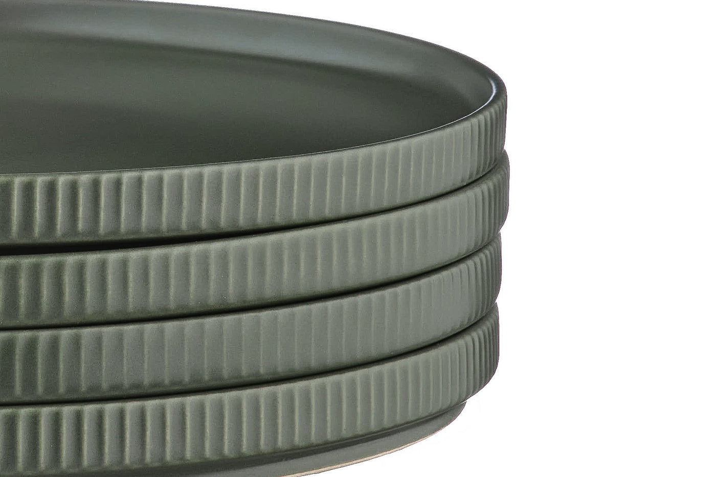 Lot de 4 assiettes à dessert en grès vert D21.5 Björn - Mathon - 5