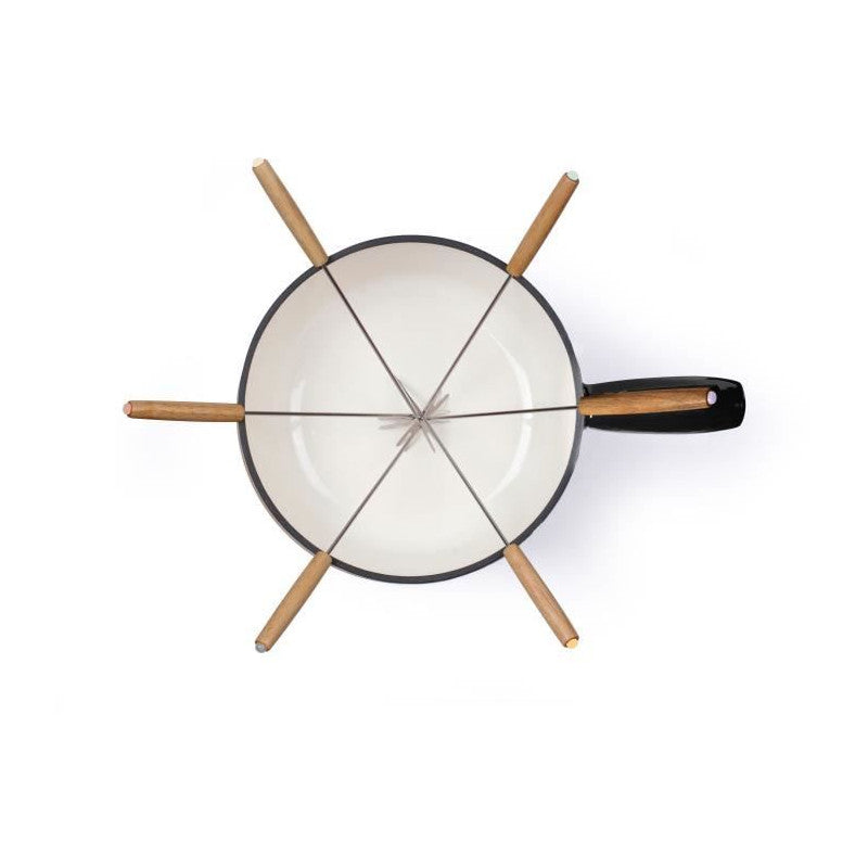 Service A Fondue Tradition - Livoo - Men426n - 2,6l - 6 Personnes - Fonte émaillée - 6 Fourchettes - Caquelon Compatible Tous Livoo - Mathon - 2