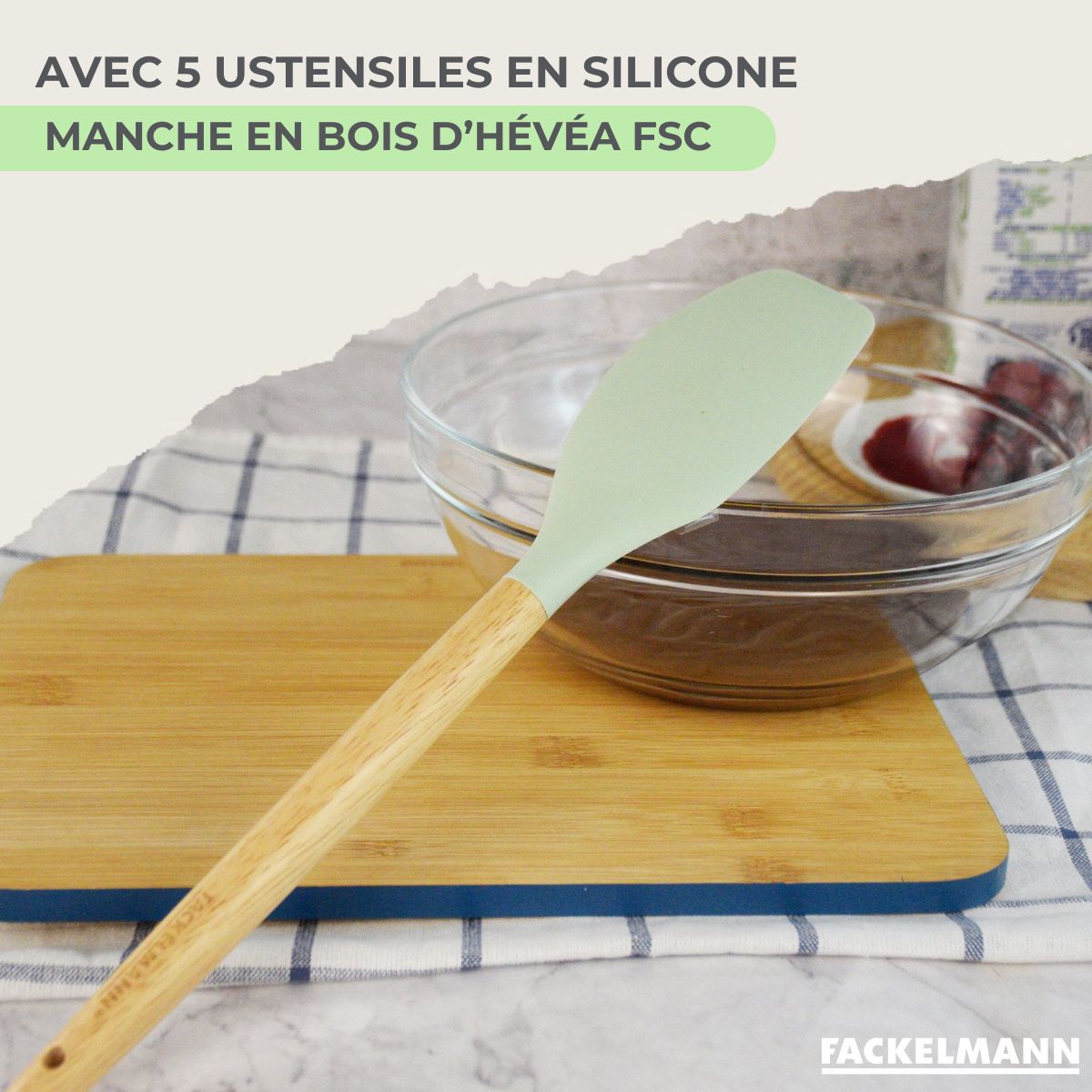 Lot Poêle 28 cm  Généva et 3 Faitouts en acier inoxydable 16/20/24 cm et 5 ustensiles Fackelmann - Mathon - 8