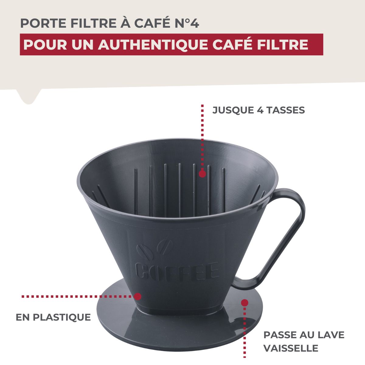 Porte filtre à café universel Fackelmann - Mathon - 4