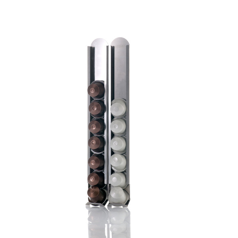 Lot de 2 supports muraux compatibles avec les capsules de café Nespresso, acier inoxydable, KAPSULAS Don Hierro - Mathon - 1