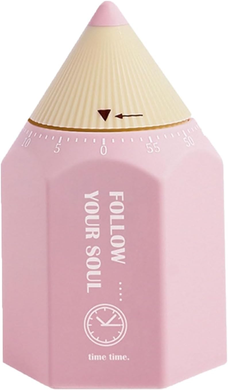 Minuteur mécanique, joli crayon de dessin rose Vendos85 - Mathon