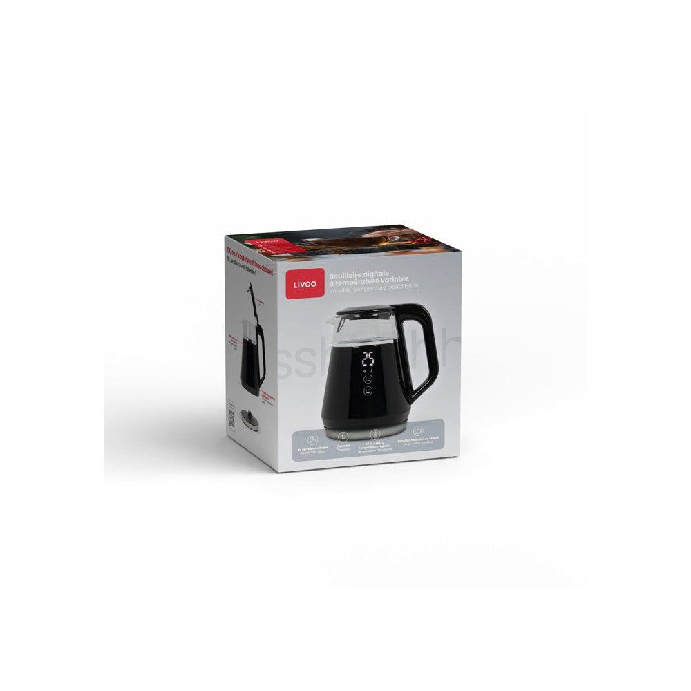 Bouilloire Digitale - Livoo - Dod212n - 1100 W - 1 L - Socle 360° - Noir Livoo - Mathon - 6
