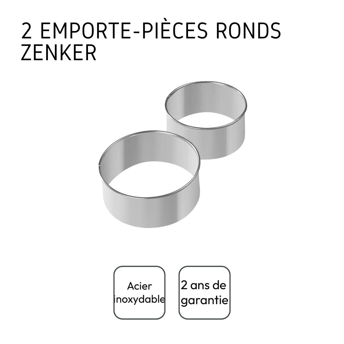Lot de 2 emporte-pièces ronds pour beignets en inox Zenker Emporte-pièces Zenker - Mathon - 4