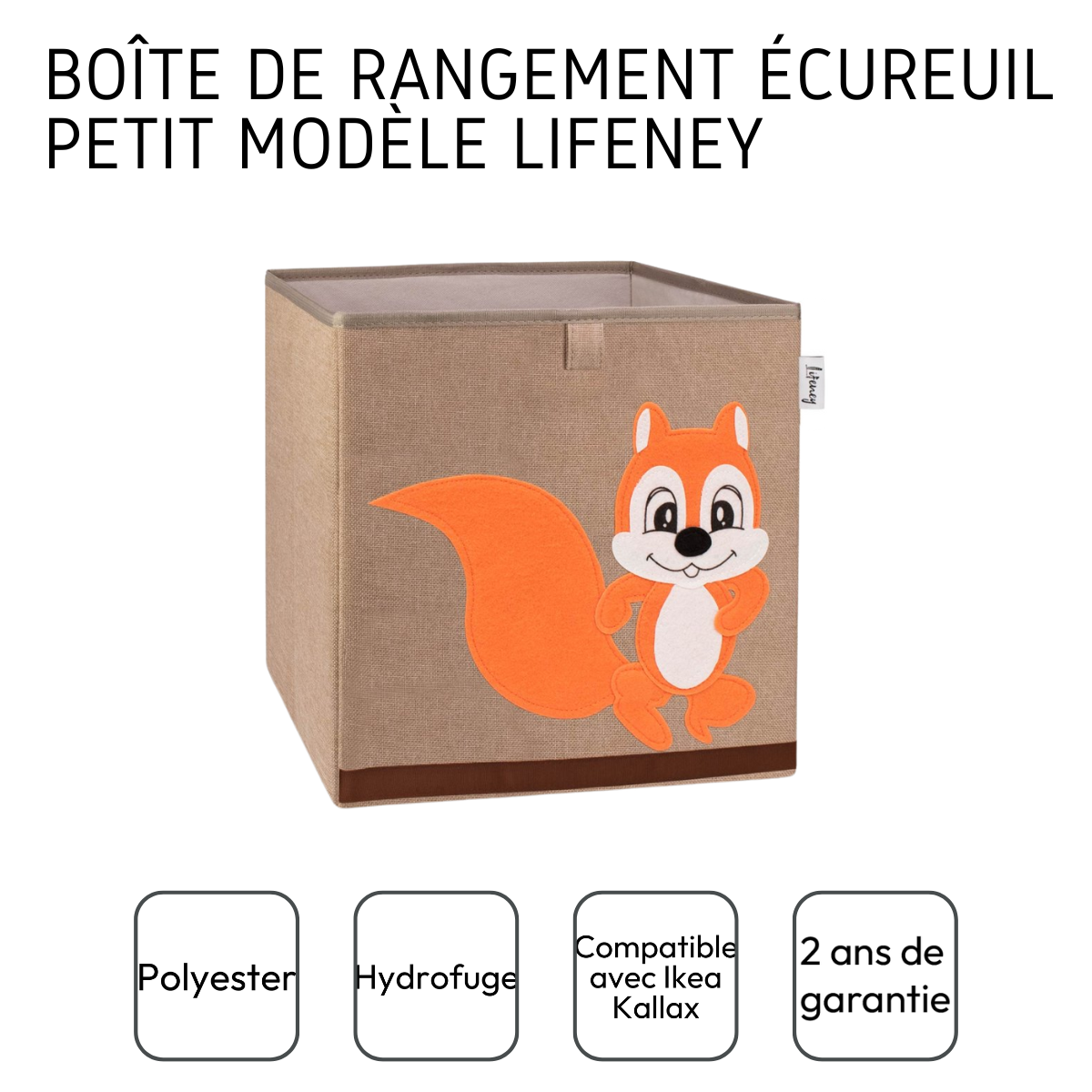 Boîte de rangement en tissu pour enfant "écureuil", compatible Ikea Kallax Lifeney Fackelmann - Mathon - 4