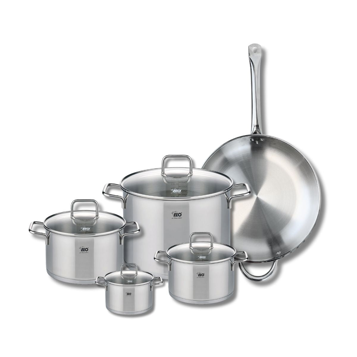 Set de 1 Poêle de cuisson 32 cm et 4 faitouts 12, 16, 20 et 26 cm  Profi Citrin Elo - Mathon - 1