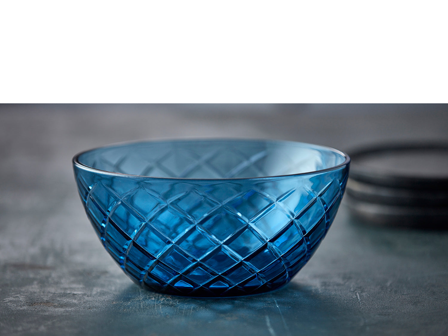 Saladier SORRENTO en verre Bleu Lyngby Glas - Mathon - 7