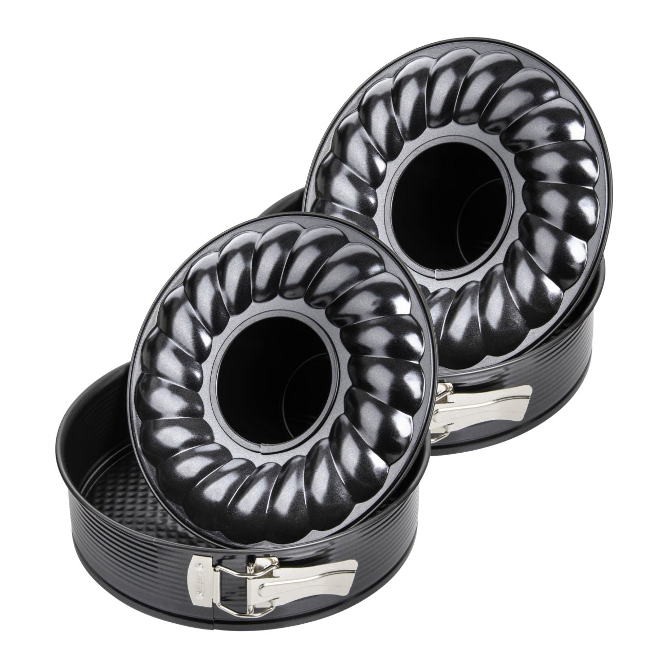 Ensemble de 2 Moules à manqué et savarin double fond 28 cm Zenker Black Metallic Zenker - Mathon - 1