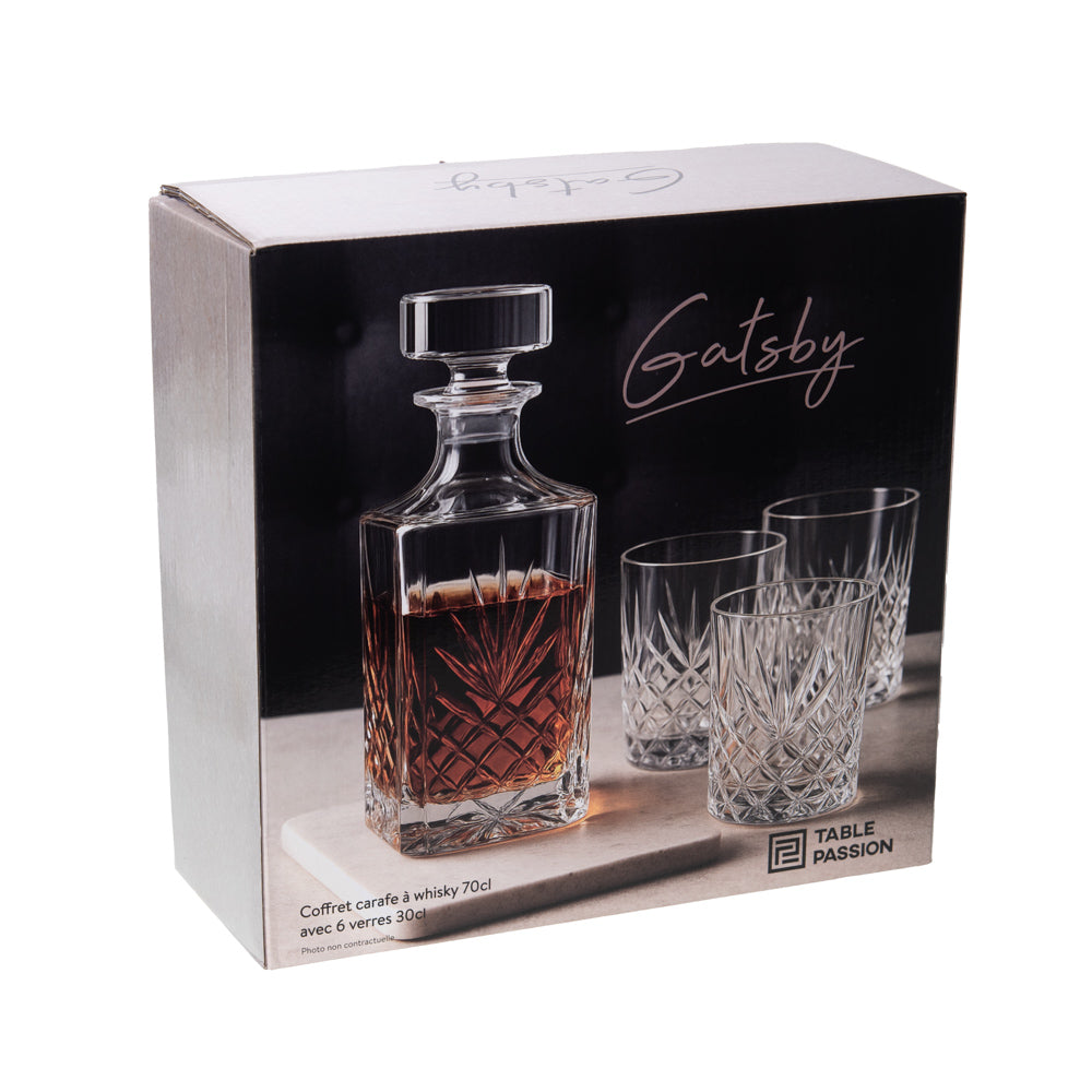 Coffret carafe avec 6 verres Gatsby Table passion - Mathon - 2