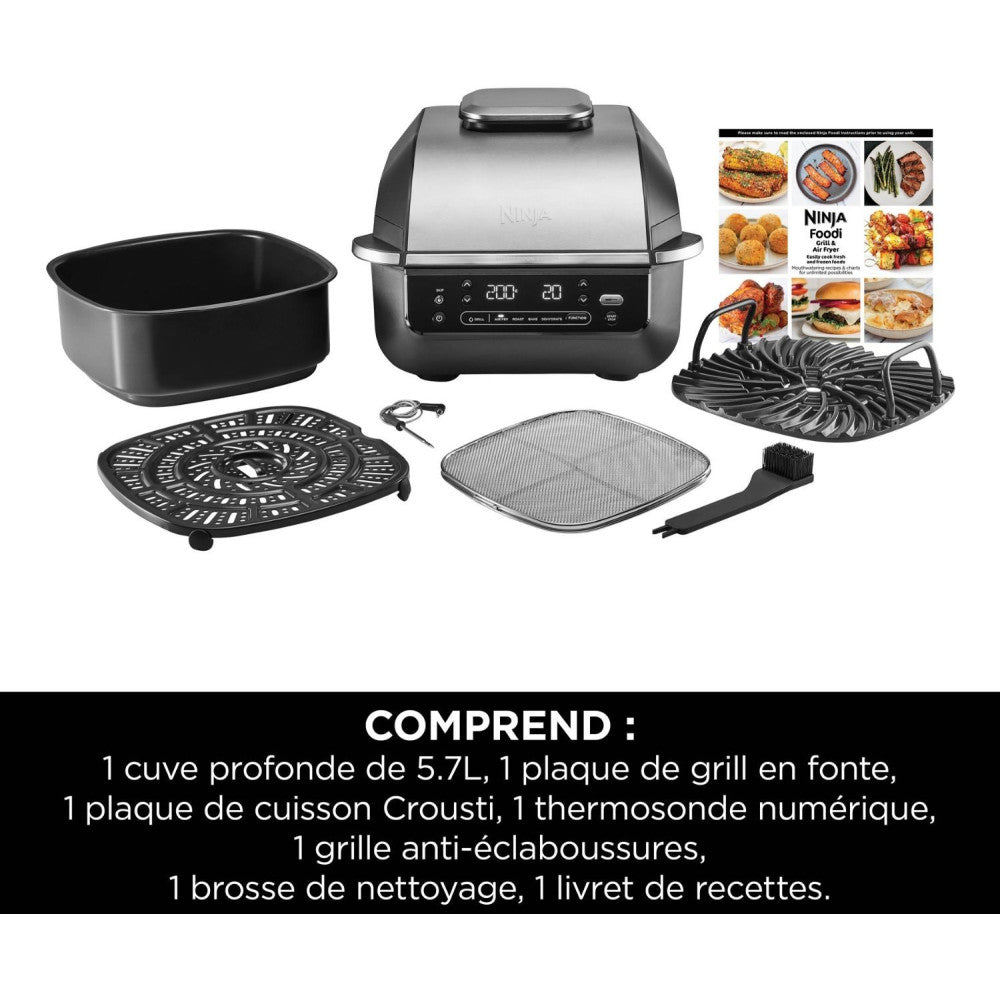 Grill Ninja - Eg351eu - Capacité 5,7l - 5 Programmes De Cuisson - Thermosonde - 1760w Ninja - Mathon - 5