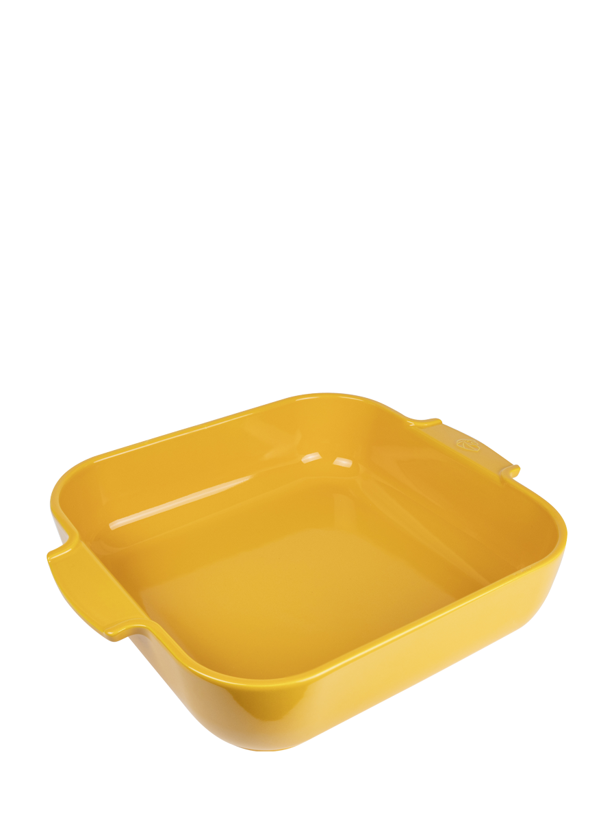 Appolia Plat four céramique carré jaune safran 36 cm - 14.25in Peugeot - Mathon - 1