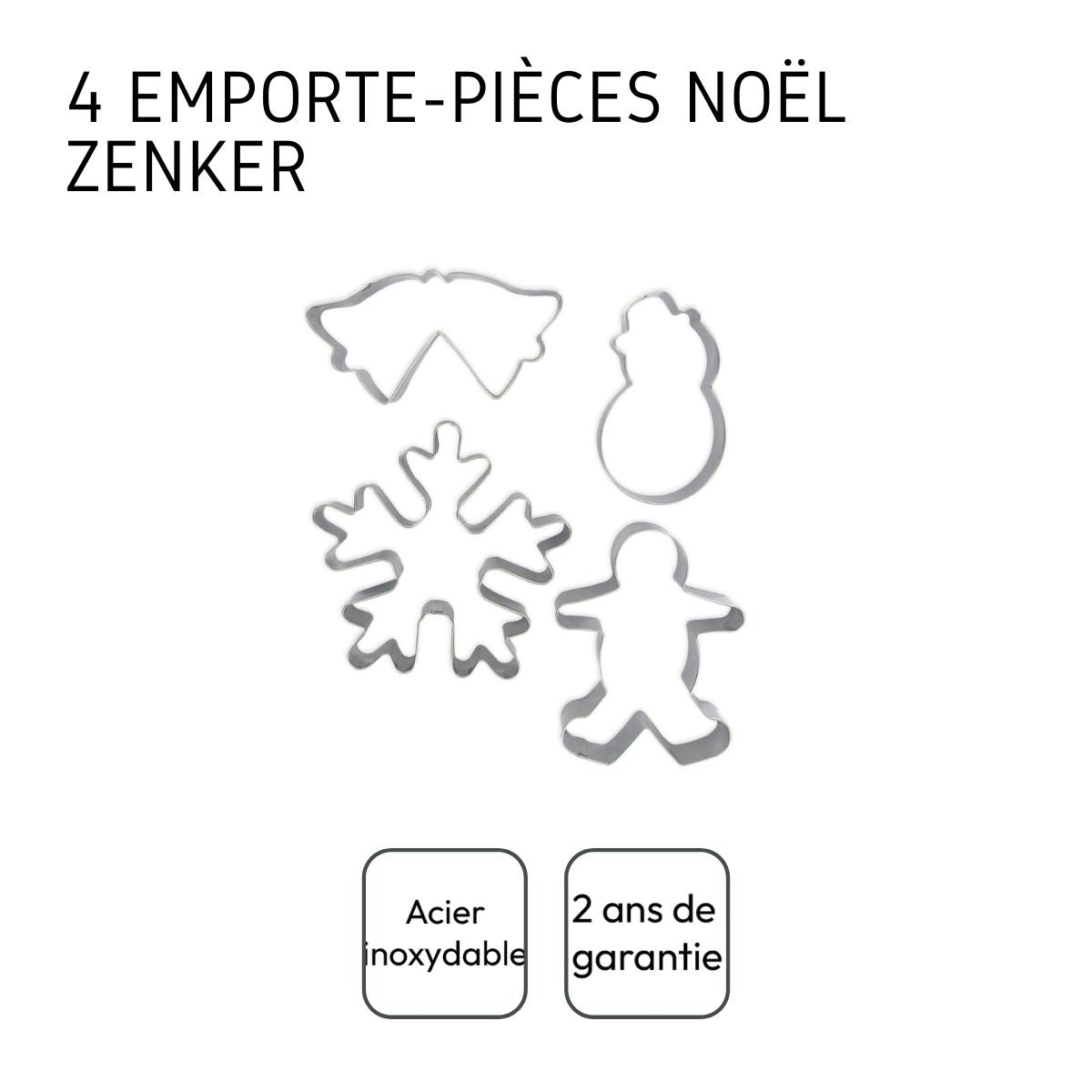Lot de 4 emporte-pièces de Noël Zenker Emporte-pièces Zenker - Mathon - 4