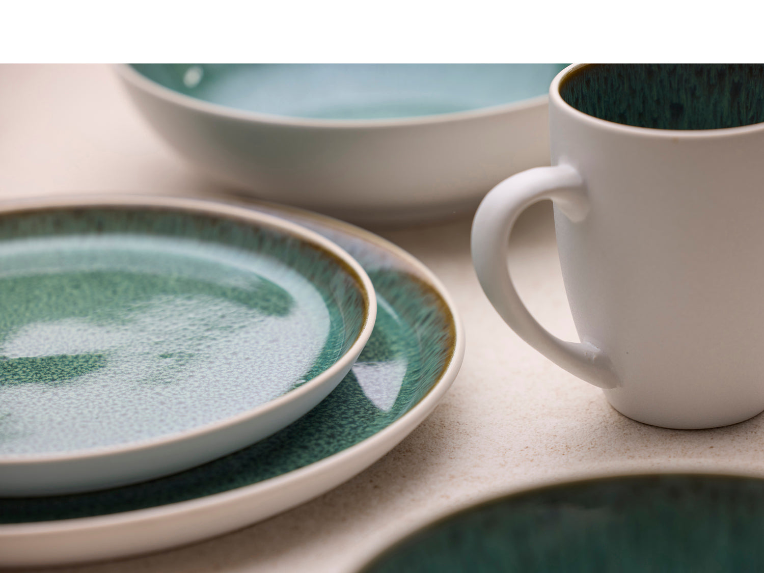 Mug Gastro en Grès Blanc/Vert Bitz - Mathon - 8