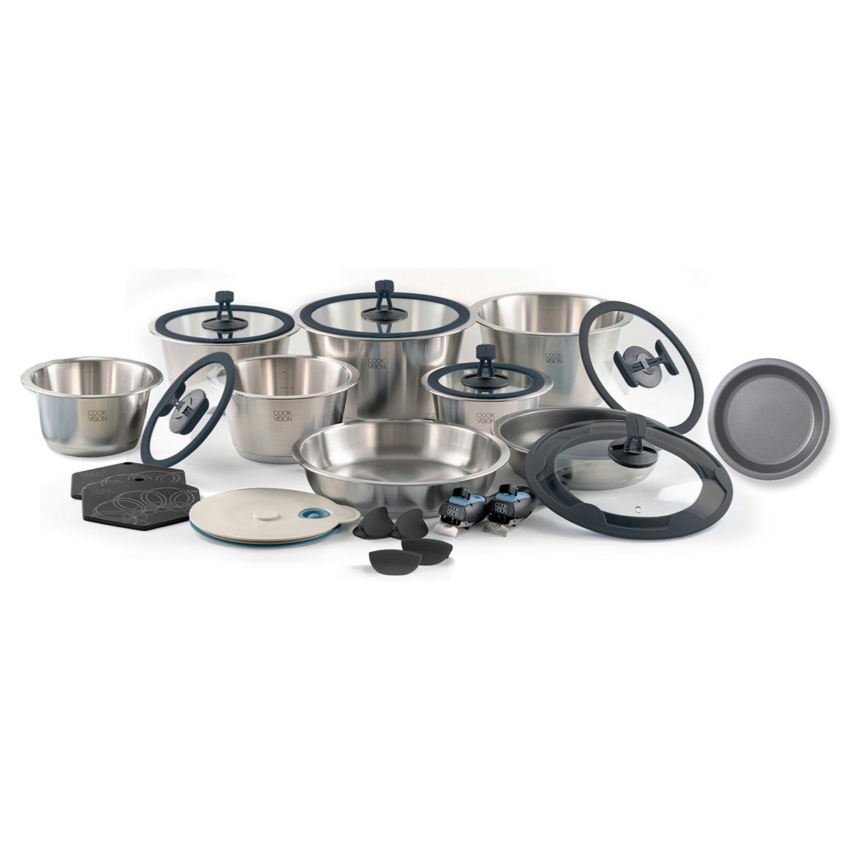 Set de 24 pièces avec couvercle noir, pack complet Cookvision - Mathon - 1