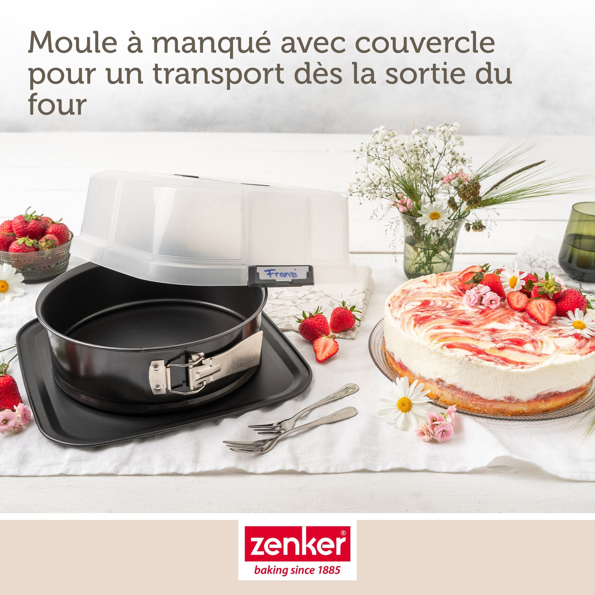 Moule à charnière rond 23 cm avec couvercle de transport Zenker Bake Click and Go Zenker - Mathon - 5