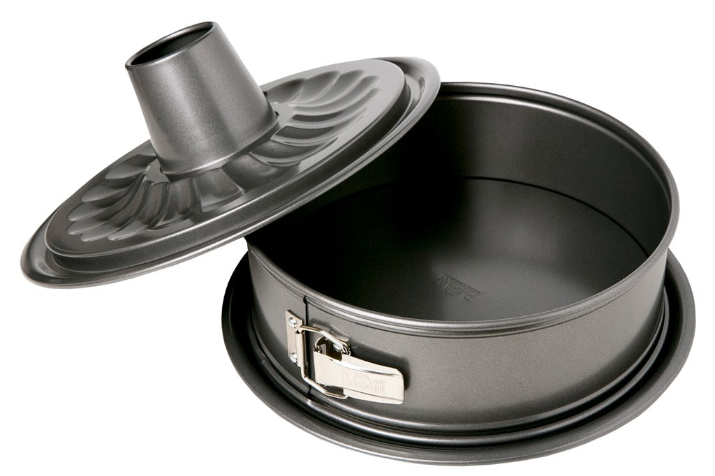 Moule à fond amovible, 2 fonds, en acier carbone, Easy Baking, D28xH9 cm Birkmann - Mathon - 1