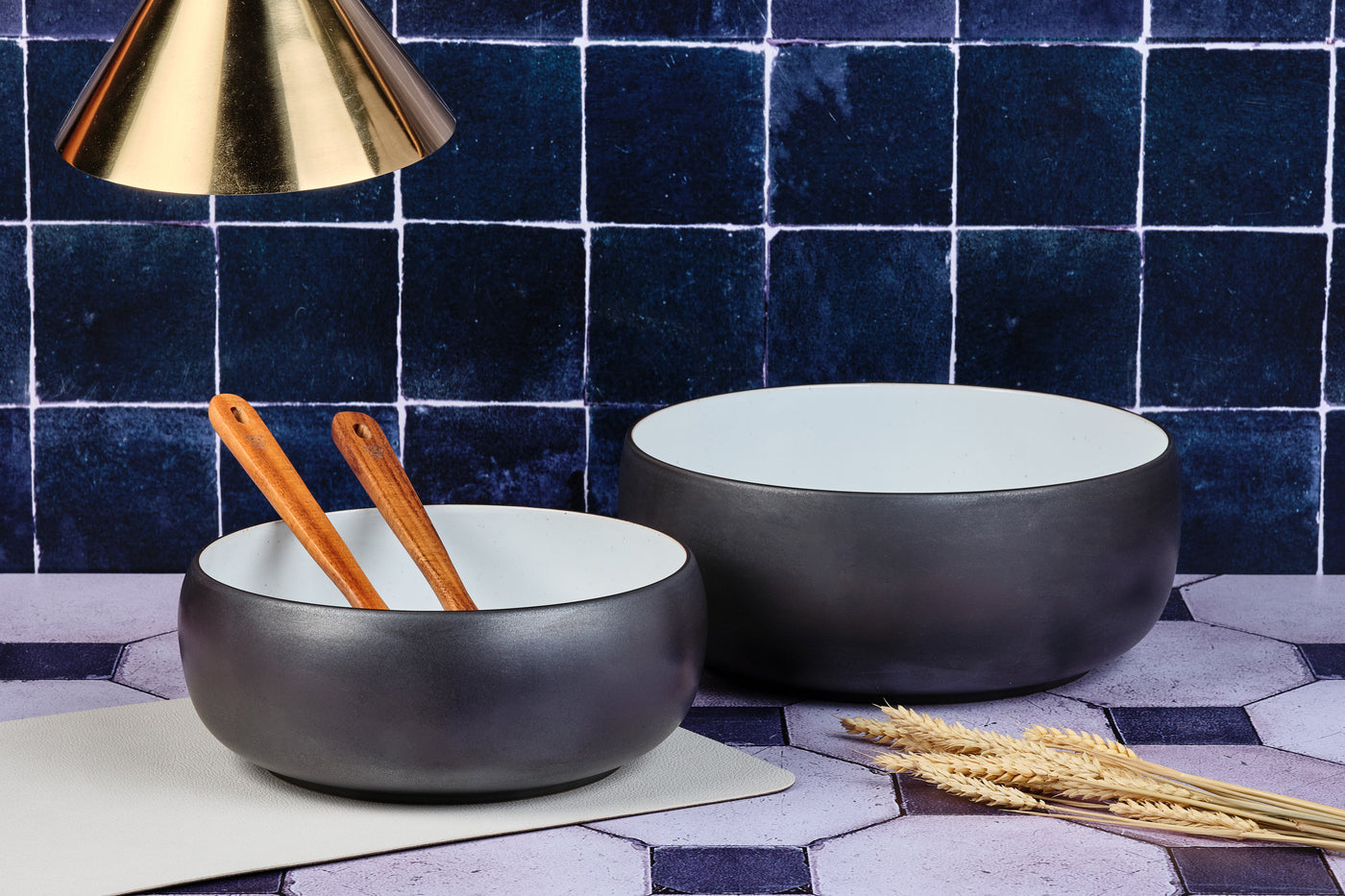 Saladier GOURMET Ø25cm et Ø29,5cm - 2 pièces - Onyx Björn - Mathon - 2