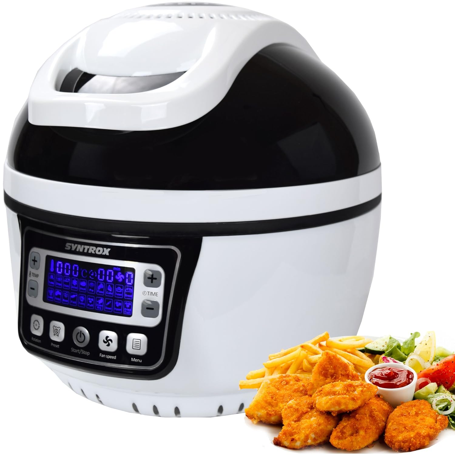 Friteuse à air chaud turbo avec écran LED 10L max. 250 ° noir Syntrox - Mathon