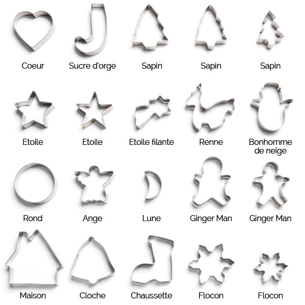 Set de 20 emporte-pièces de noël en inox Mathon - Mathon - 1