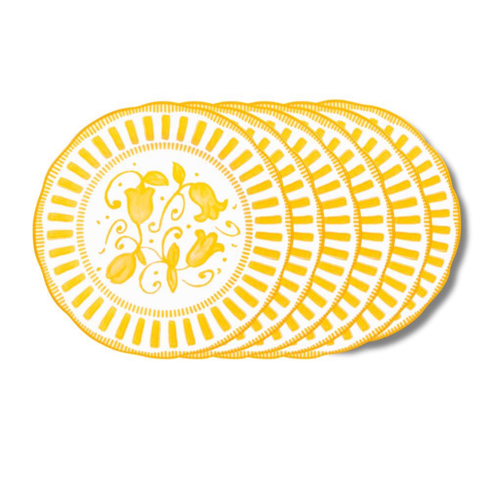 Assiette à dessert Napoli jaune 21 cm (lot de 6) Table passion - Mathon - 1